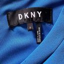 DKNY  Blue dress w asymmetrical neck and 19" accent metal zipper Photo 12