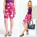 Kate Spade  Jordan Pink Watercolor Floral Silk Blend Pencil Skirt - size 10 Photo 1