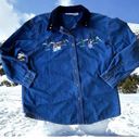 Basic Editions  Plus Snowman Denim Shirt 18W Blue Embroidered  Vintage Ch… Photo 0