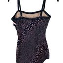 NWT Vintage Robby Len Y2K Polka Dot Ruffle One Piece Swimsuit Sz 14 Pin Up Style Black Photo 1