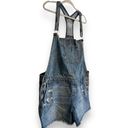 Natural Reflections Womens  Stretchy Distressed Denim Overall Shorts Size XXL Photo 3