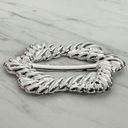 The Bar Vintage Metallic Silver Scarf Slide Shirt Tie Belt Buckle Photo 4