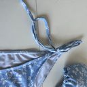 SheIn BRAND NEW  light blue floral print tie two piece bikini swimsuit Photo 3