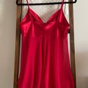 Victoria's Secret Vintage Victoria’s Secret red satin & chiffon rose appliqué slip dress  Photo 3