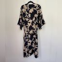 Anthropologie Maison Du Soir  Black Floral Belted Lightweight Kimono ~ Size L/XL Photo 2