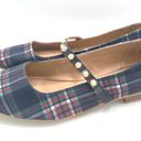 Crown & Ivy  Plaid women's Flats Shoes Size 7.5 Black Red blue Photo 2