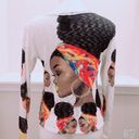 Love j  Top Afro Bun Loose Knit Sweater Off-White Size S NWT Photo 4