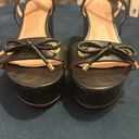 Kate Spade  ♠️ BLACK STRAPPY LEATHER PLATFORM WEDGE SANDAL WITH BOW 8M Photo 5