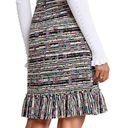 Ann Taylor  Mixed Tweed Fringe Ruffle Skirt Size 16, Lined, Boho Chic Office Wear Photo 2