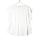 DKNY  White Scoop Neck Studded T-Shirt Pullover Top Silver Studs Lightweight L Photo 3