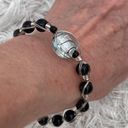 Onyx Handcrafted  Glass Bead Wire Wrapped Bracelet Photo 4