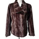 Dennis Basso Dennis by  Brown Faux Fur Moto Jacket, Sz S Photo 0