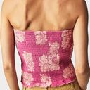 Free People  Womens Poppy Strapless Smocked Floral Printed Tube Top Size S Pink Photo 1