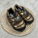 The North Face  Women’s Nuptse Mule Slippers 75% Goose Down Gold Black Size 6 Photo 1