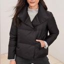 Garnet Hill  Black Cropped Packable Down Jacket Puffer Size Small Photo 0