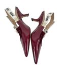 Dior  J'Adior Red Patent Leather Pointed Toe Logo Bow Slingback Pumps Size 36.5 Photo 6