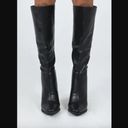Princess Polly Keely Matte Black Faux Leather Knee High Heeled Boots 7 Photo 2