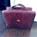 JM Collection JM New York Brown & Pink Polka Dot Print Roll-Out Travel Make Up Bag Photo 0