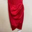 House Of CB  “Lulu” Red Asymmetric Drape Midi Corset Dress NWOT size XS Photo 5