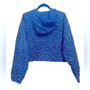 Aerie OFFLINE By  Jacket Nylon Full Zip Cropped Blue Animal Print Spell Out L Photo 2