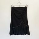 H.L Vintage Y2K Rhinestone Ruched Midi Skirt Black Size M Size M Photo 4