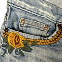 Guess  Y2K Cutoff Jean Shorts 30 Embroidered Flowers Vintage Distressed Logo Photo 3