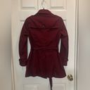 Banana Republic  Burgundy Belted Trench Coat Size Small Fall Posh Classic Photo 3