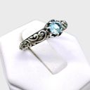 Sterling Silver Handcrafted Genuine Blue Topaz Ring - Sz 9 Photo 5