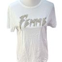 ZARA  Femme Beaded Short Sleeve Shirt White Silver Size Small Photo 4