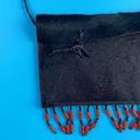 Chateau  Women's Black Leather Fringed Boho Mini Purse Handbag Photo 1