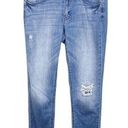 Kancan KC11046 Mid Rise Torn Straight Cropped Leg Stretch Denim Blue Jeans 28 Photo 0