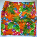 Ralph Lauren  black label orange tropical floral silk pencil skirt, size 6 Photo 1