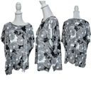 Tommy Hilfiger Black & White Floral Print Short Sleeve High Low Blouse Size M Photo 1