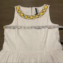 Kensie  White Yellow Jeweled Shift Embroidered Sleeveless Dress Size S Photo 10