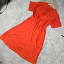 Everlane  The Japanese GoWeave Light V-Neck Dress in Orange Size 8 Photo 4