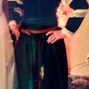 Handmade Merida REN FAIR Costume. Vnt 1990 Emerald Green Velvet & Taffeta LS Gown. Sz 6 Photo 3