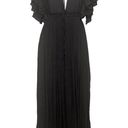 Flawless  Size Small Black Maxi Dress Deep Plunge Neckline Open Back Empire Photo 2