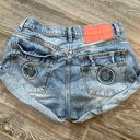 One Teaspoon  low rise mini denim destroyed Jean shorts size 25 Photo 0