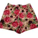 BCBGMAXAZRIA  Shorts Womens Medium Pink Floral High Waisted Linen Pockets Photo 4