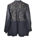 Chico's Chico’s Faux-Leather Lace Pieced Jacket in Black/Cream Photo 9