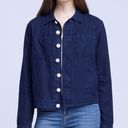 L'AGENCE L’AGENCE 100% Linen Celine Jacket SMALL Marine Gold Button Woven Relaxed Fit  Photo 0