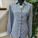 Charter Club  Women Multicolor 100%Linen Collared Button Down Shirt Casual Size L Photo 10