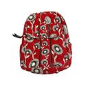 Vera Bradley  Backpack Red Daisies Deco Daisy Quilted Bag Black White Floral Photo 0