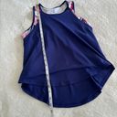 Avia  Athletic 2Fer Tank‎ Top Womens L Blue Pink Floral Mesh Racerback Workout Photo 6