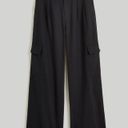 Madewell  Wide-Leg Cargo Pants in Linen-Blend in True Black Size 4 NWT Photo 4