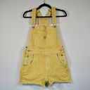 Levi's Woman's Shorts ® Premium Vintage Light Yellow Denim Shortall Overalls SZ S Photo 1