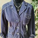 The Loft  Women Blue Cotton Long Sleeve Single Breasted Fitted Jacket Blazer Size 14 Photo 1