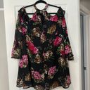 Umgee Black Pink Floral Cold Shoulder Dress Photo 4