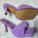 EGO  Shoes Lavender Lilac Purple Terry Towel Knotted Square Toe Mule Heels Size 8 Photo 0