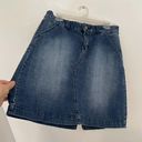 Lane Bryant GLAMOUR x  Plus Size Dark Wash Faded Knee Length Denim Jean Skirt 14 Photo 7